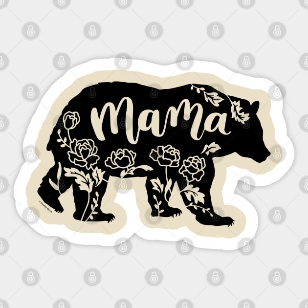 Floral Mama Bear with Peonies Peony Flowers Sticker by DoubleBrush